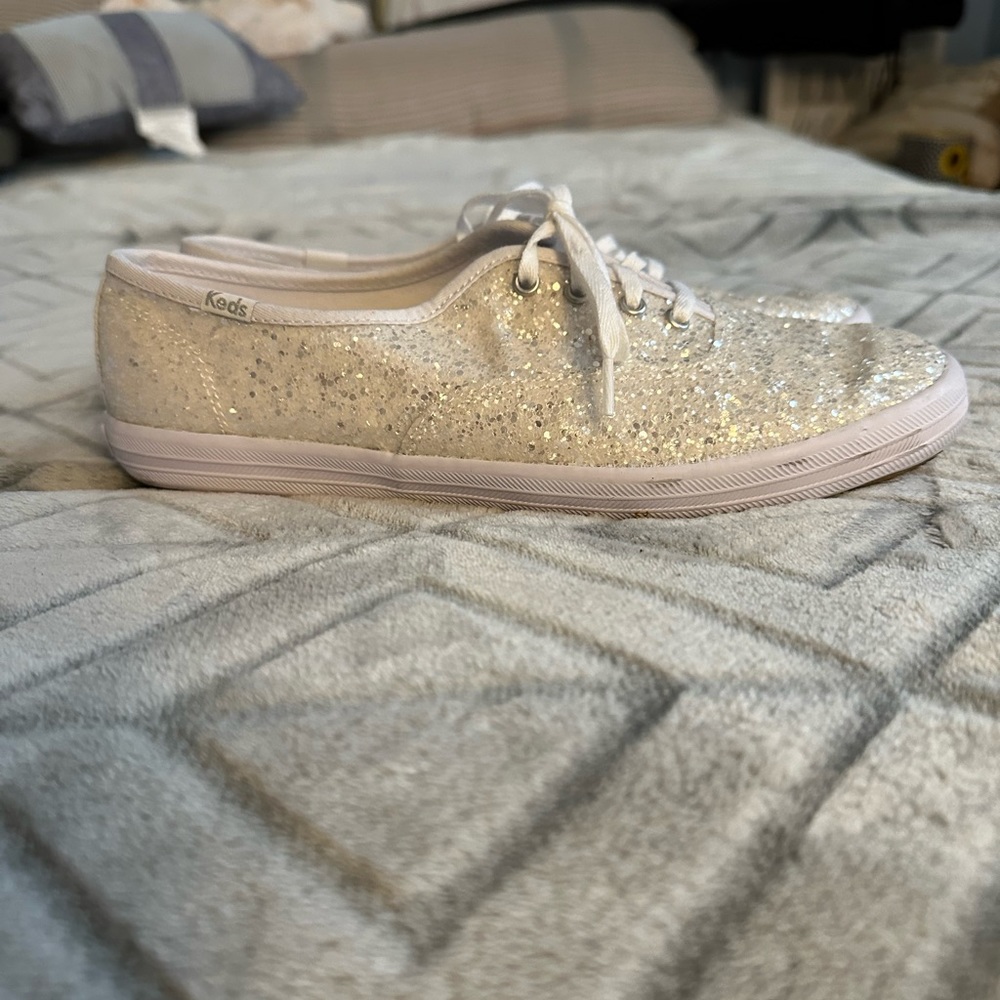 Keds - white glitter. Perfect for wedding or bachelorette!